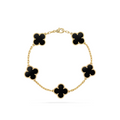 VAN CLEEF VINTAGE ALHAMBRA BRACELET - GOLD/BLACK