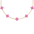 VAN CLEEF VINTAGE ALHAMBRA NECKLACE  - GOLD/PINK
